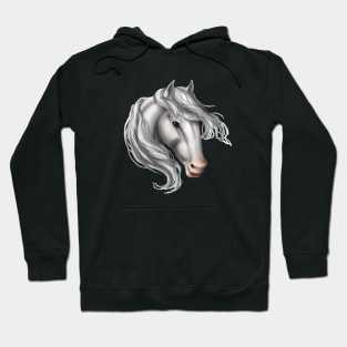 Horse Head - White Pink Nose Hoodie